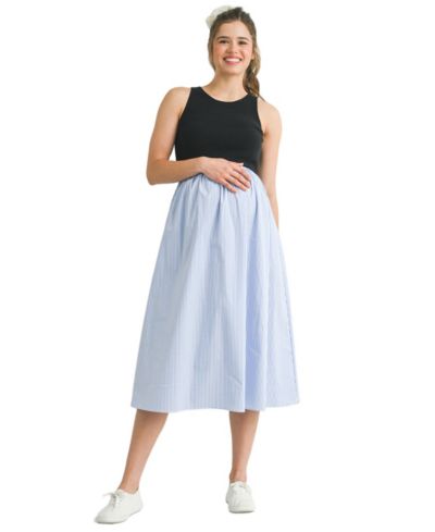 Платье Hello Miz Maternity Sleeveless Empire Waist Striped Midi