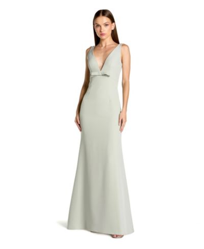 Вечернее платье Mac Duggal Petite Crepe без рукавов с бантом