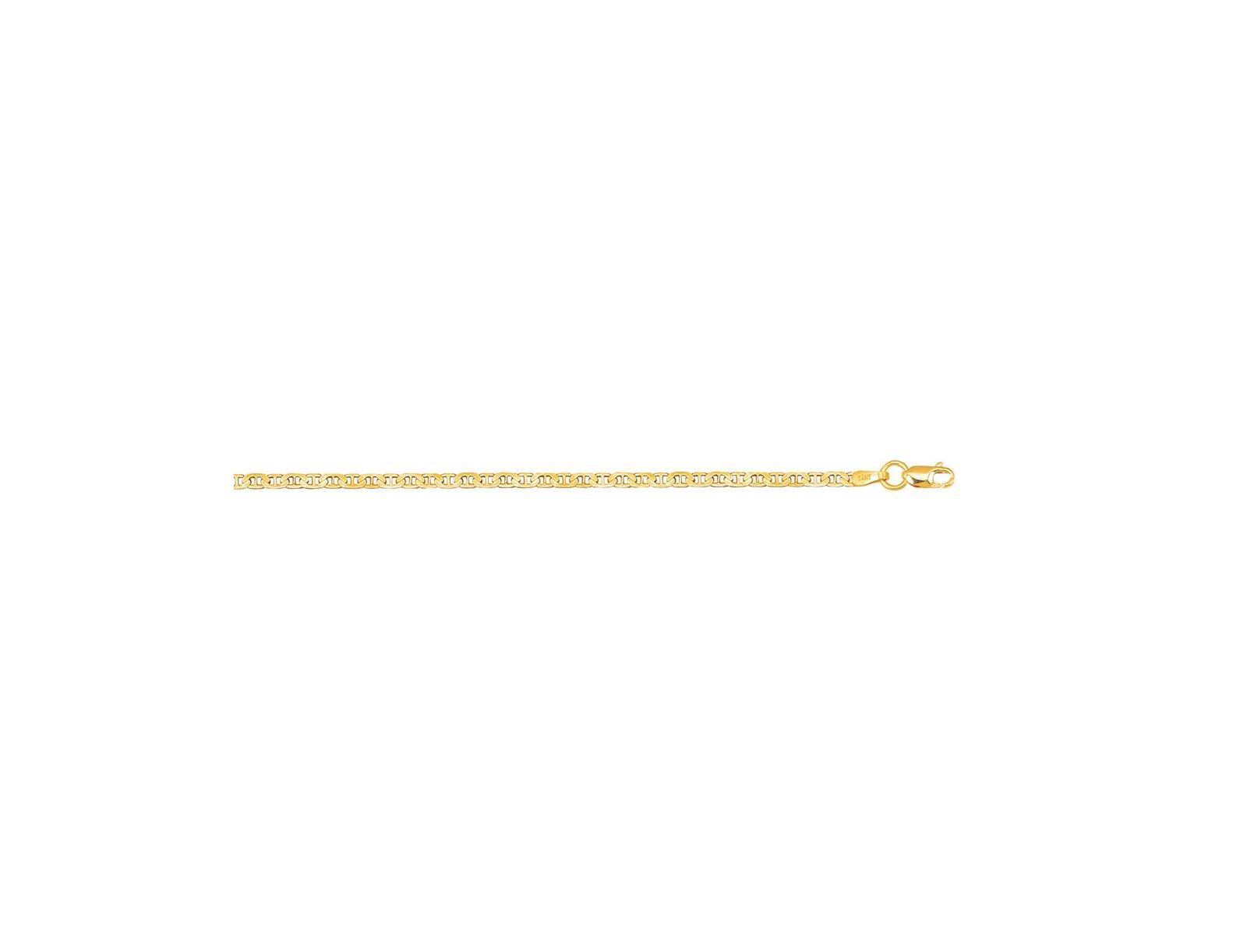 Браслет на ногу Curata Jewelry Solid 10K Yellow Gold 10 Inch 2.2mm Mariner