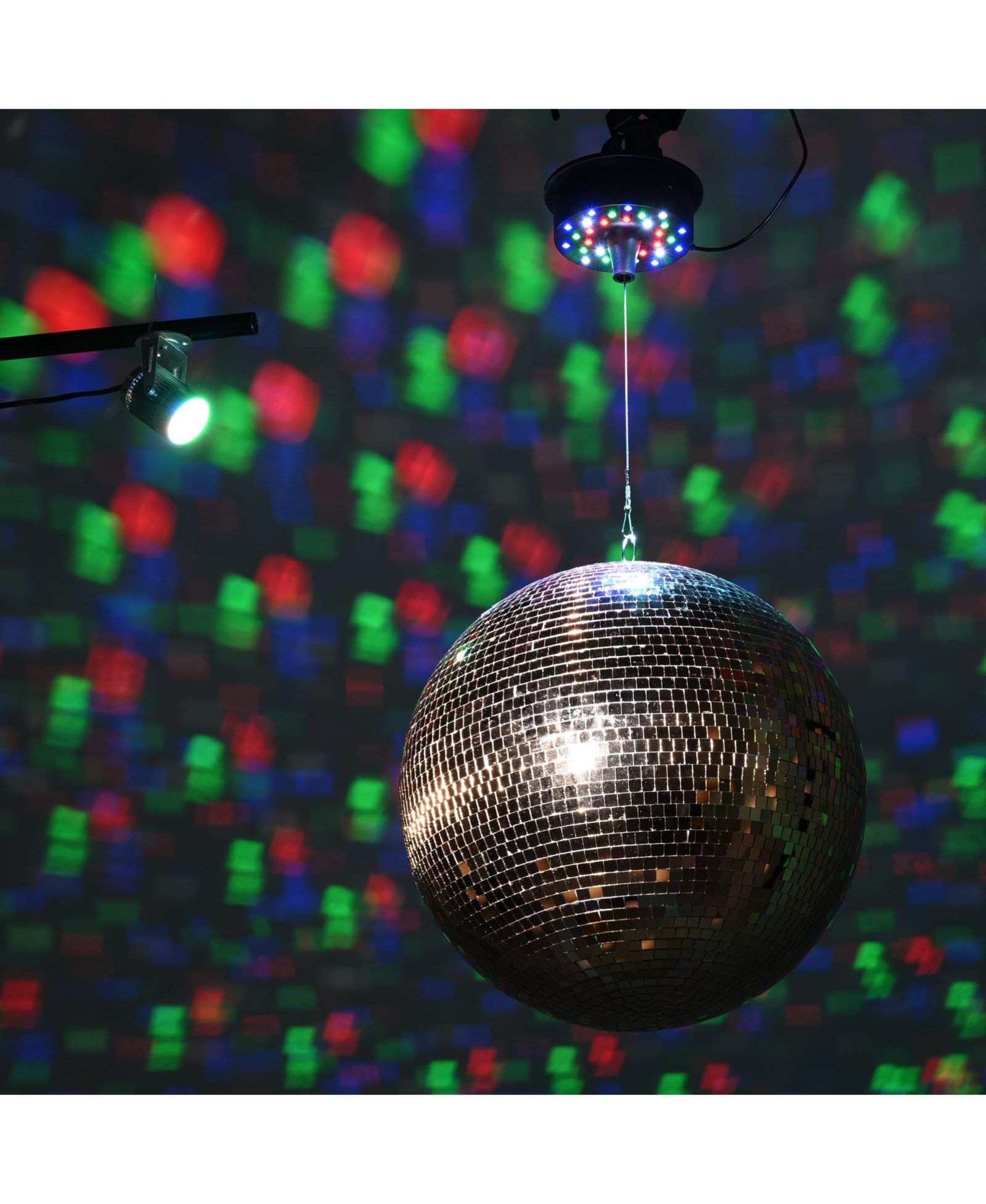 Yescom 16" Disco Mirror Ball RGB Spotlight Rotating Motor Kit Party Events Club