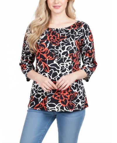 Женский топ NY Collection с круглым вырезом и рукавом 3/4