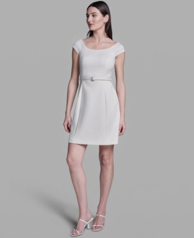BCBG Женское мини-платье с открытыми плечами и поясом