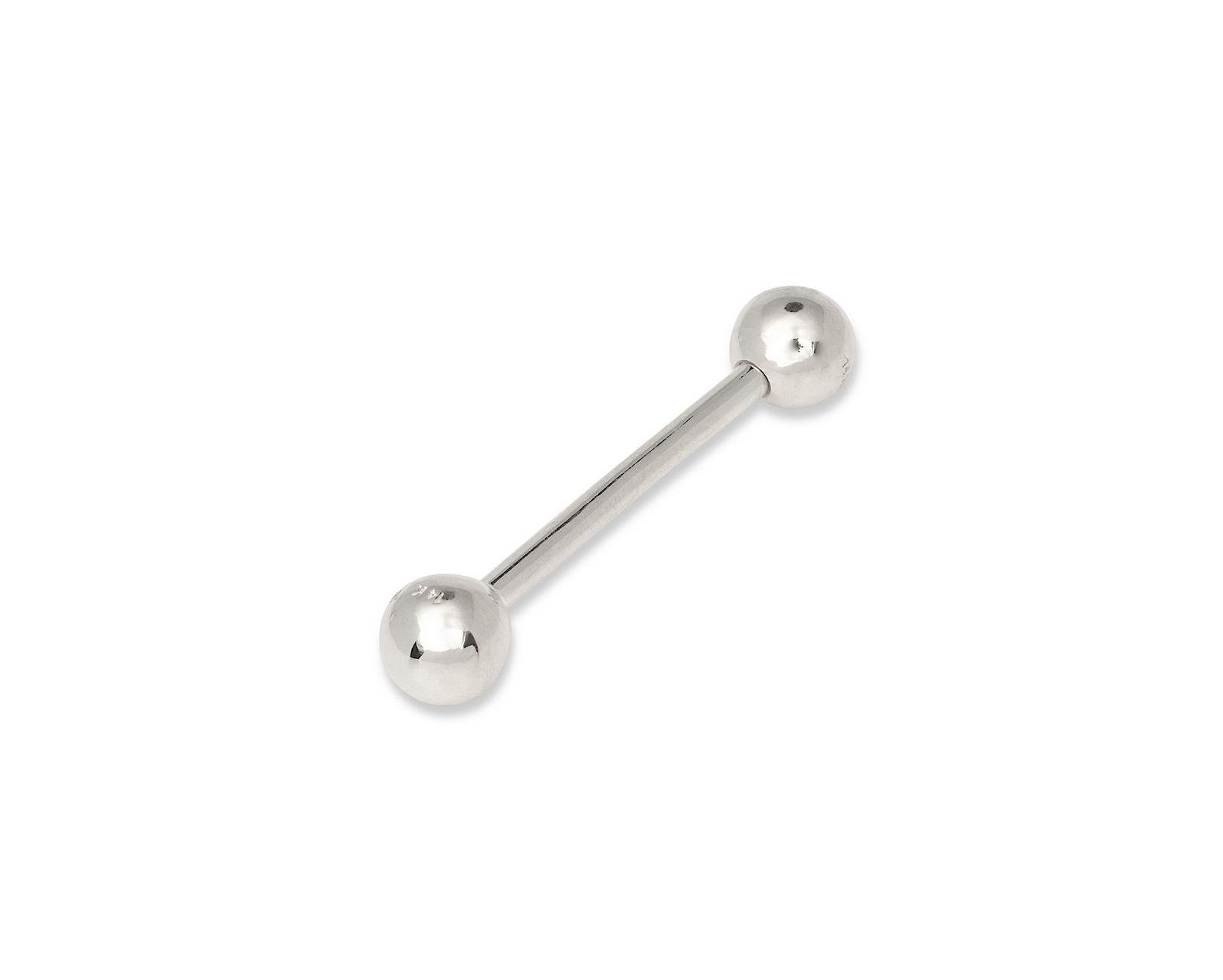 Curata Jewelry Solid 14k Gold Ball Straight Barbell Internally Threaded Tongue Ring