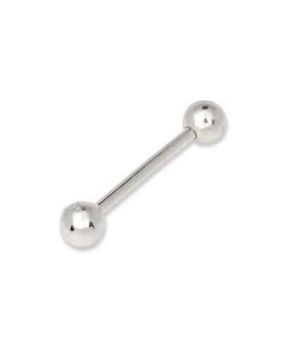 Curata Jewelry Solid 14k Gold Ball Straight Barbell Internally Threaded Tongue Ring