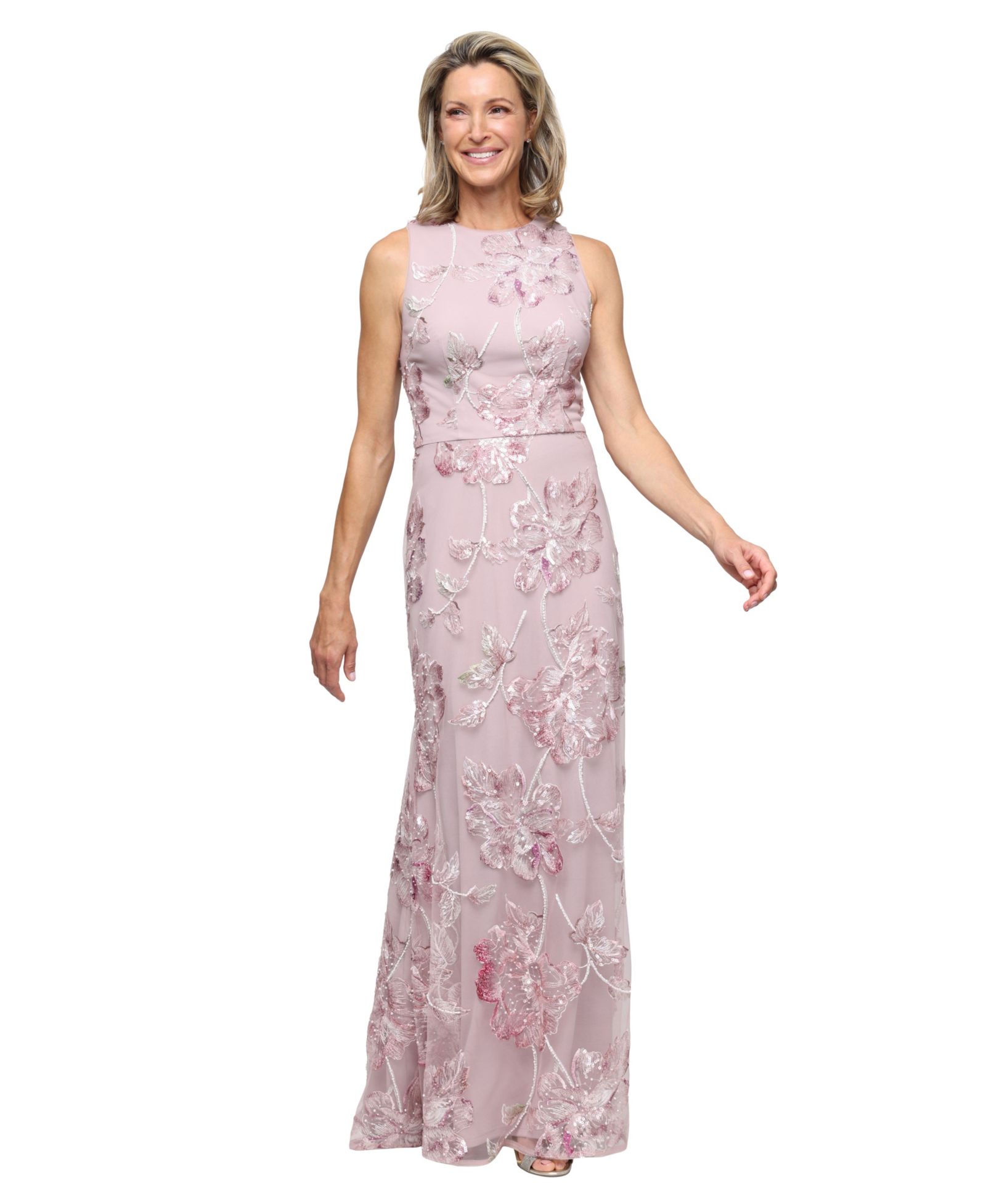 Alex Evenings Petite Boat Neck Sleeveless Gown
