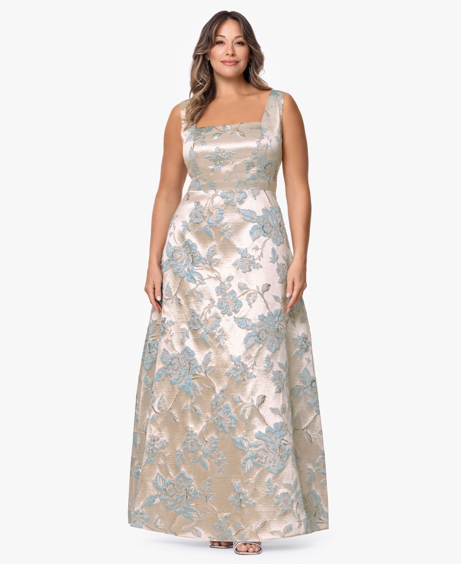 XSCAPE Женское длинное платье Plus Size Sleeveless Square Neck Long Dress