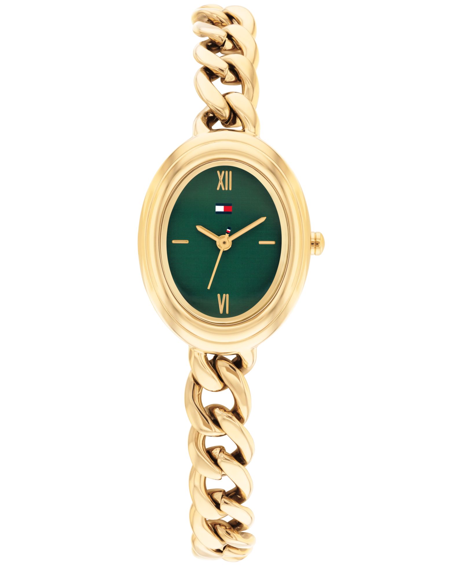 Женские часы Tommy Hilfiger Quartz Gold Tone Stainless Steel Chain Bracelet 21.5mm
