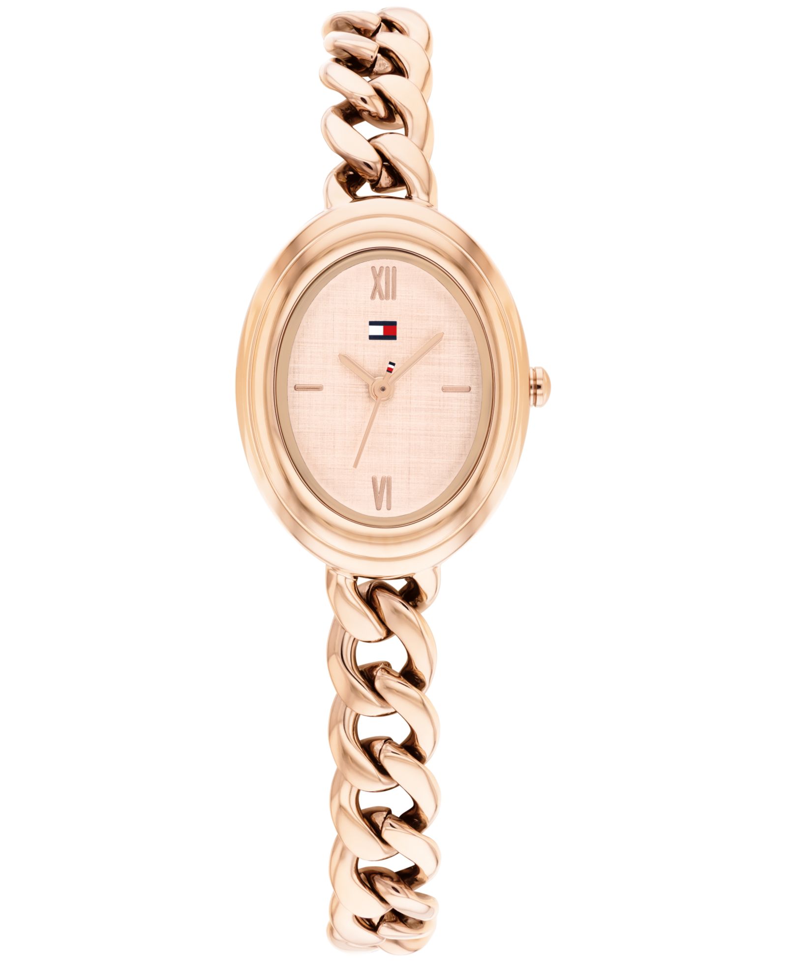 Женские часы Tommy Hilfiger Quartz Rose Gold Tone Stainless Steel Chain Bracelet, 21.5mm
