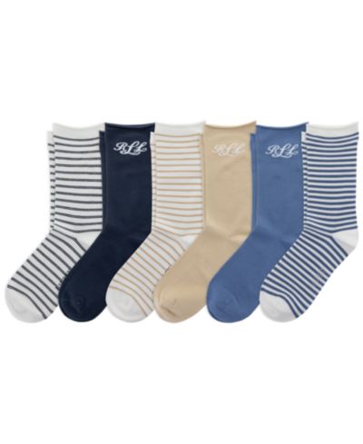 Женские носки Lauren Ralph Lauren Script Roll-Top, 6 пар