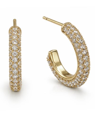 Серьги And Now This Clear Cubic Zirconia Pave Hoop Post