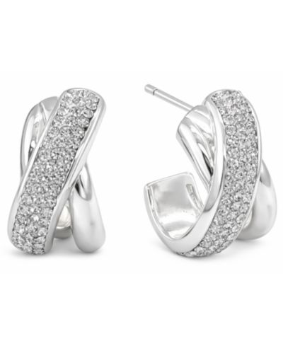Серьги-гвоздики And Now This Clear Crystal X Center C Hoop Post