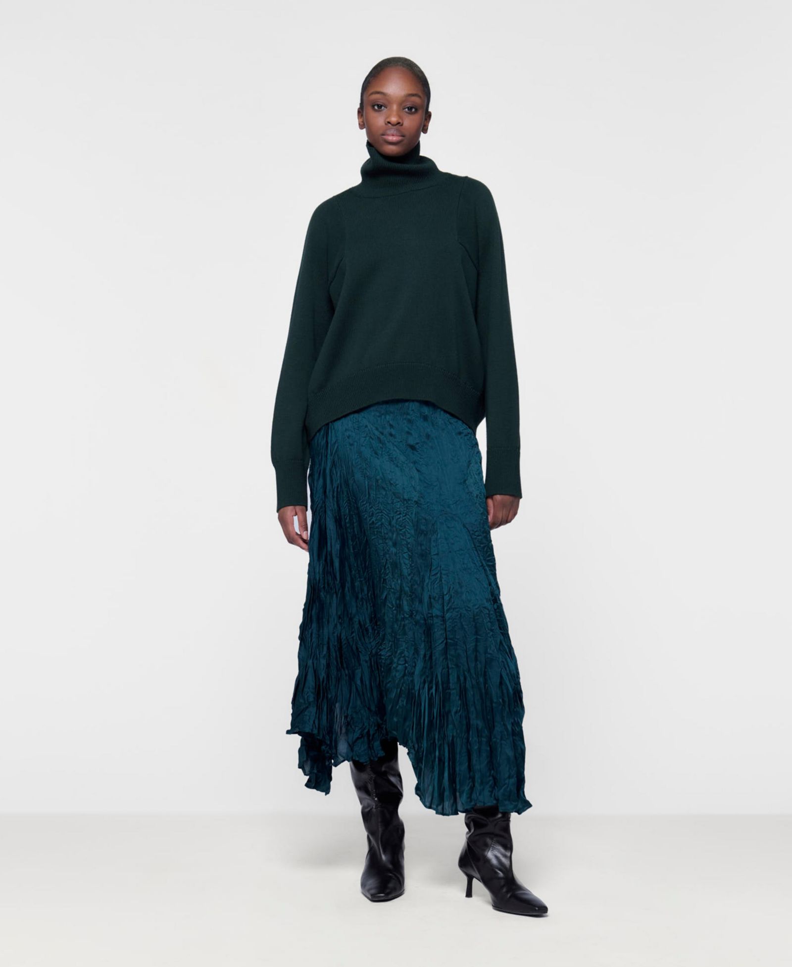 Leem Women's Asymmetric Plisse Skirt
