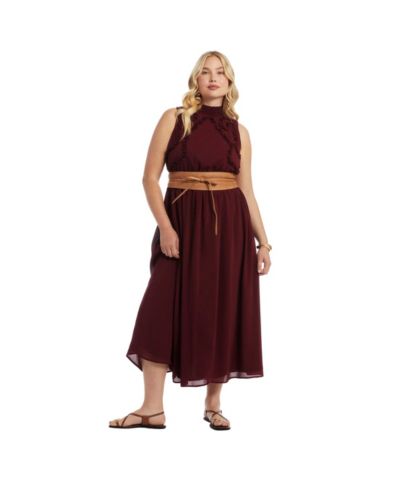 June & Vie Women's Ruffle Detail Maxi Dress