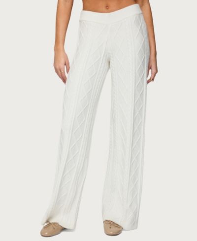 Edikted Женские брюки Edikted Louise Straight Leg Cable Knit