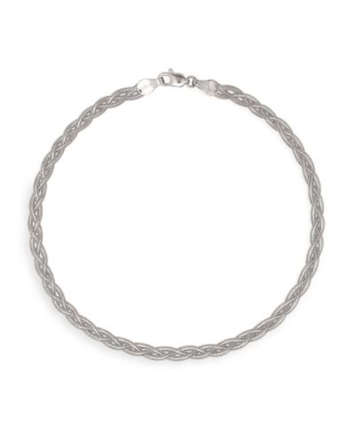 Curata Jewelry Solid 14k Yellow or White Gold 10-inch 4mm Braided Foxtail Anklet