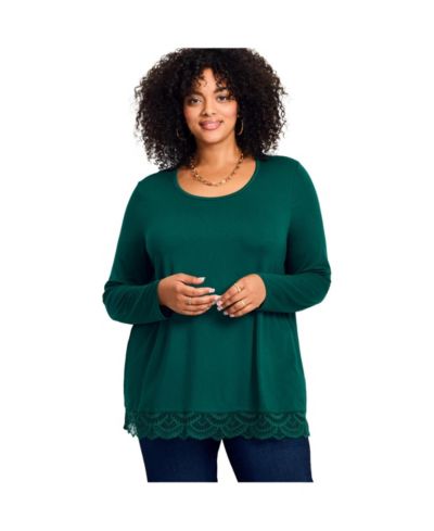Женская туника Avenue Plus Size с кружевным краем