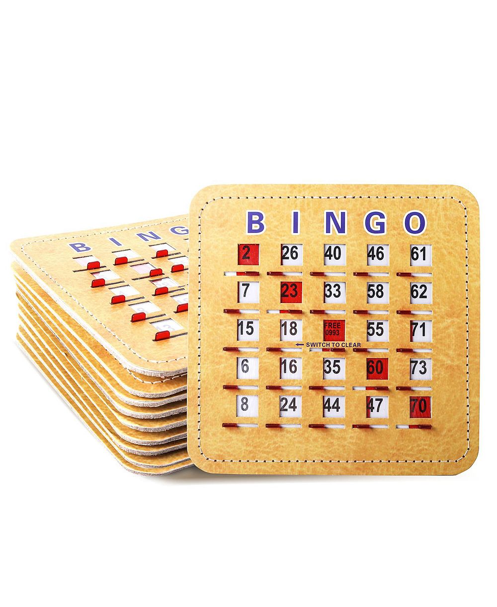 GSE Games & Sports Expert Карты Бинго Shutter Bingo, крупные буквы с выдвижными окнами (10 шт.)