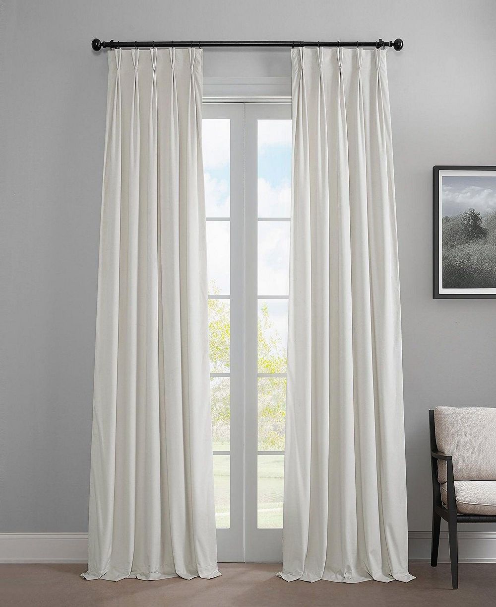 Шторы Half Price Drapes French Pleat Heritage Plush Velvet, светонепроницаемые