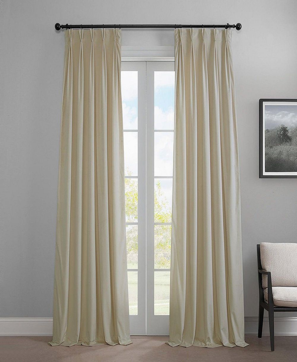Half Price Drapes Шторы из бархата с французской складкой