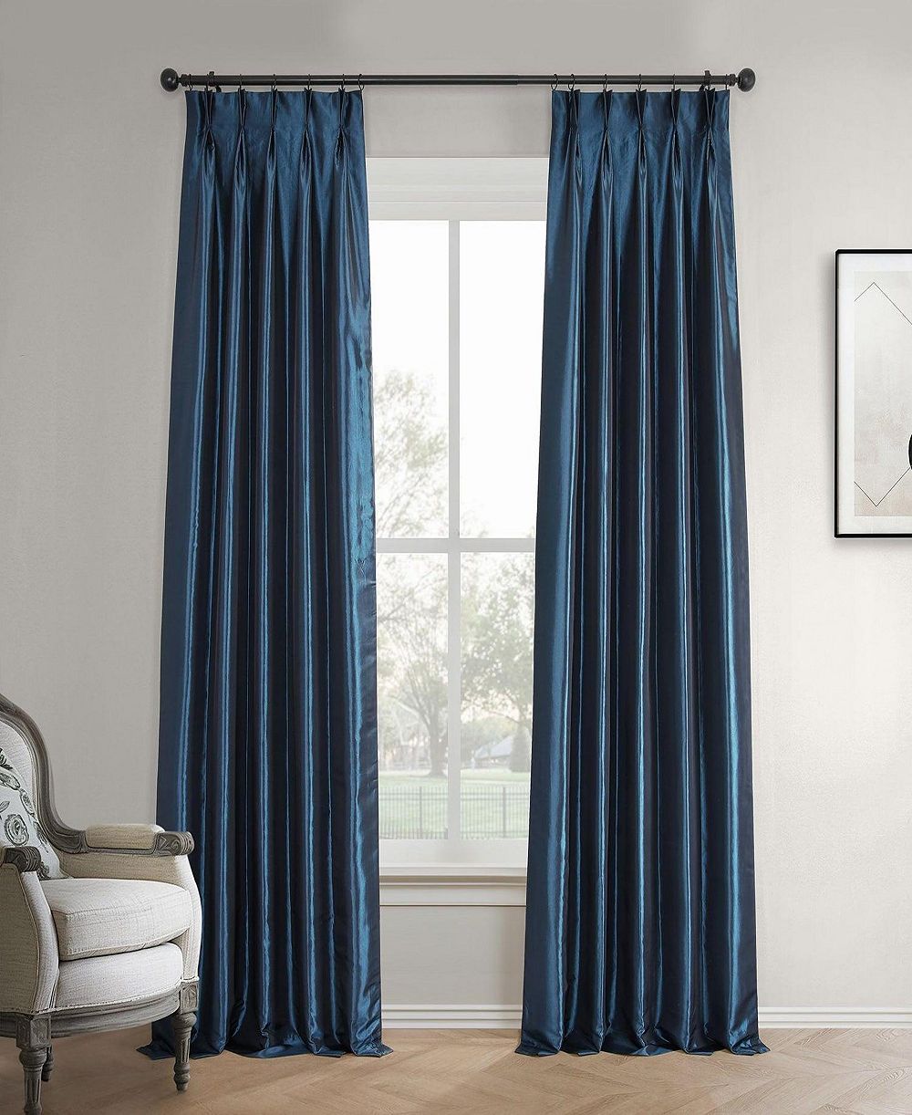 Шторы Half Price Drapes, фальш-плиссе, черный шелк