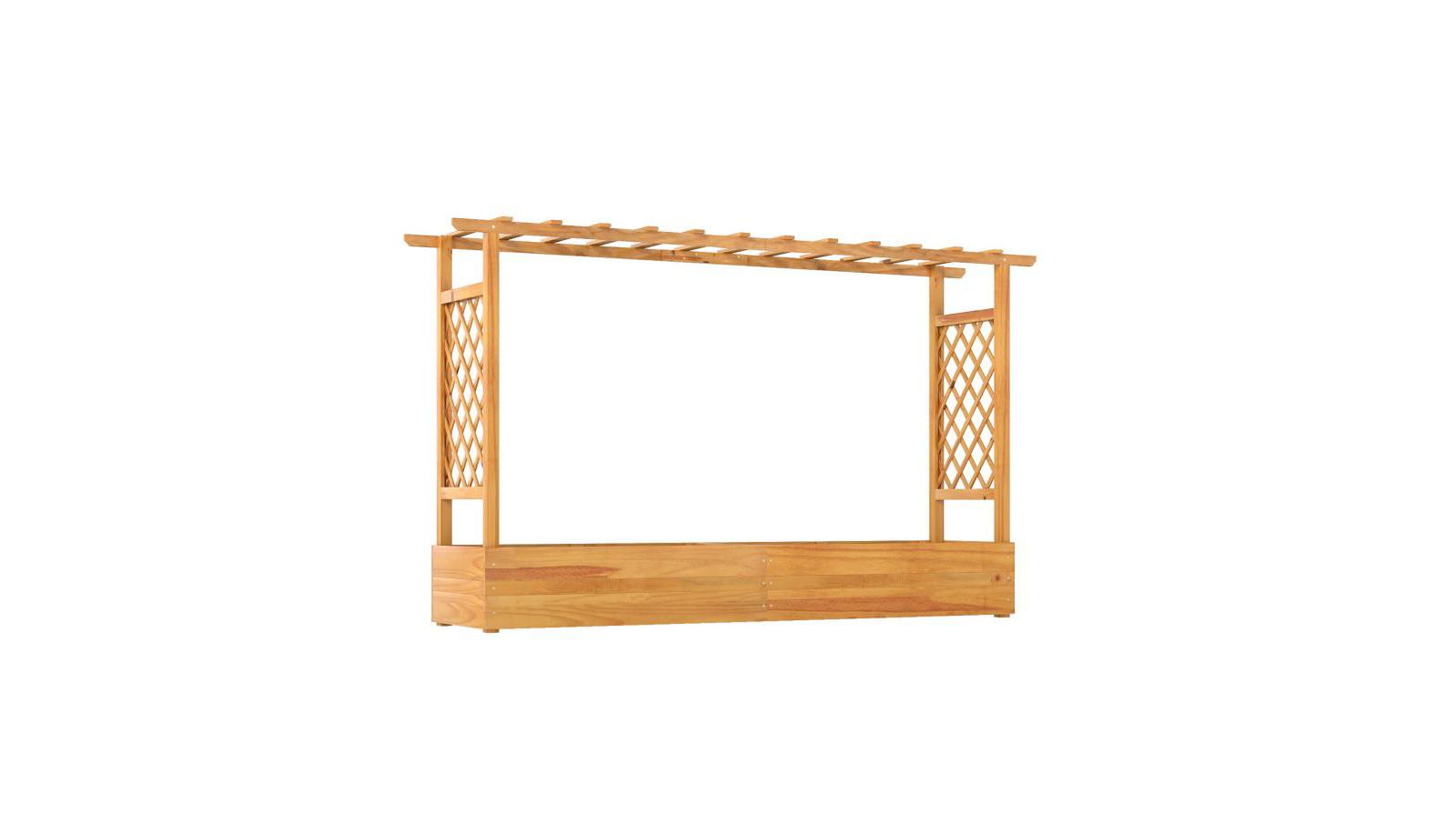 Slickblue Outdoor 45 Inch Wooden Raised Planter Bed with Trellis