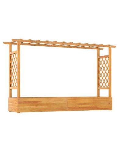 Slickblue Outdoor 45 Inch Wooden Raised Planter Bed with Trellis