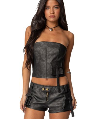Корсетный топ Edikted Womens Ryan Faux Leather Cargo