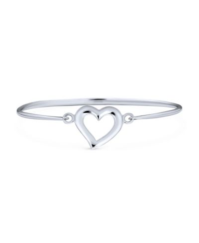 Браслет-бэнгл Bling Jewelry Romantic Open Heart.925 Sterling Silver