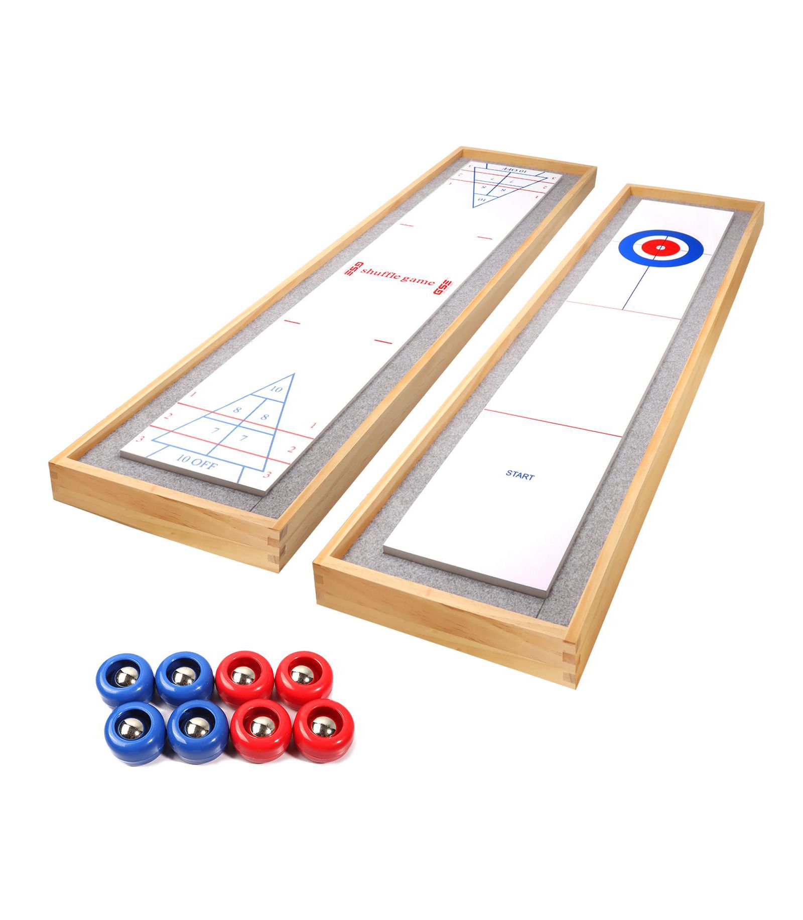 Gse Games & Sports Expert 2-in-1 Shuffleboard and Curling Tabletop Solid Wood Board Game, Ages 3+
