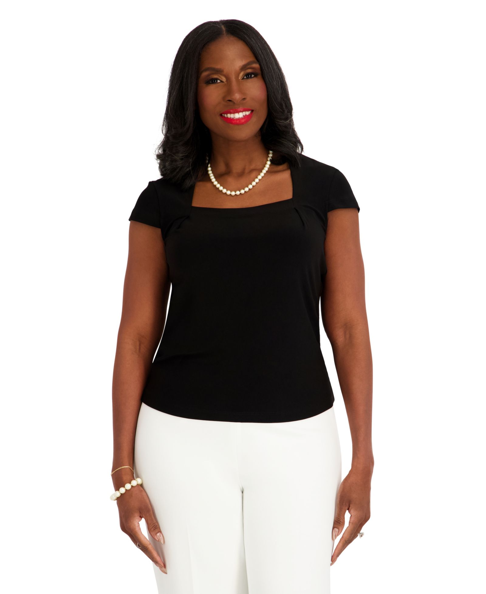 Топ Kasper Women's Square Neck Short-Sleeve