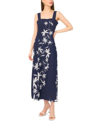 MSK Women's Square Neck Thick Strap Maxi Dress