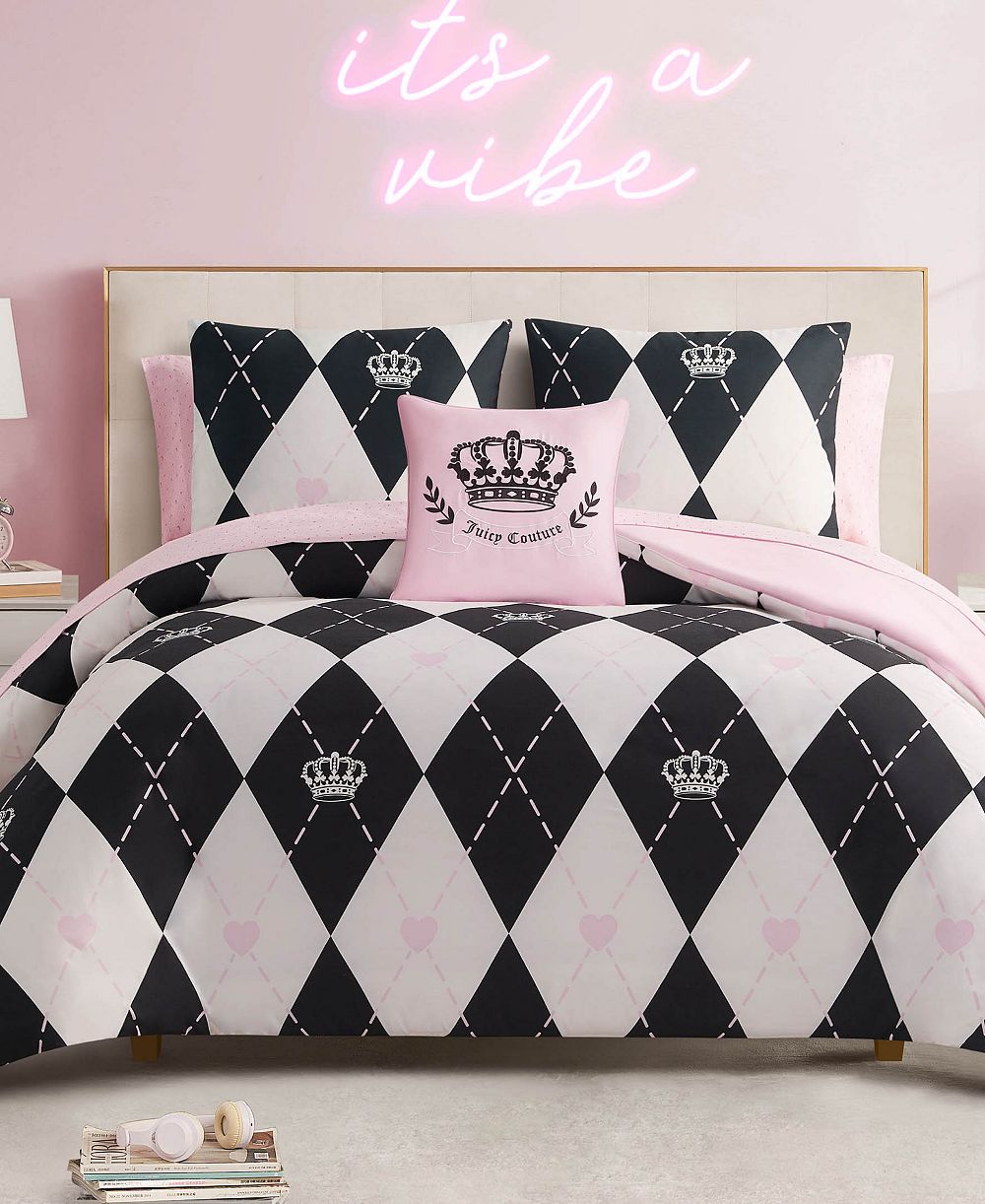 Juicy Couture набор из 8-ми двусторонних одеял с королевским узором арджайл, King