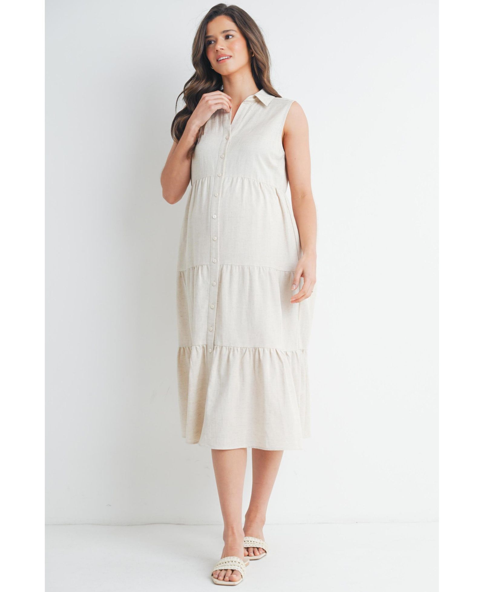 Женское платье-рубашка Hello Miz Maternity Nursing Button Front Sleeveless