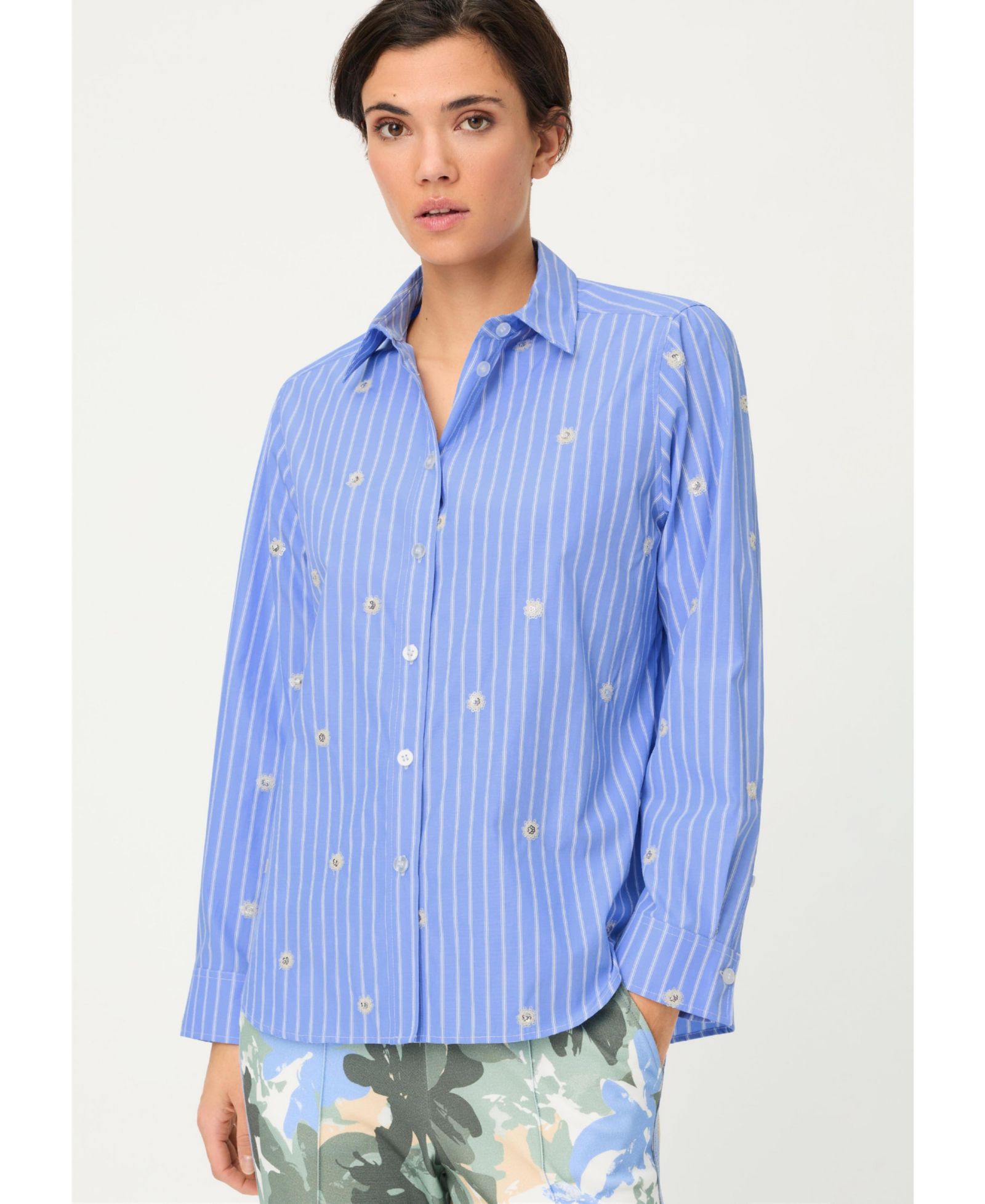 Olsen Women's Embellised Stripe Shirt