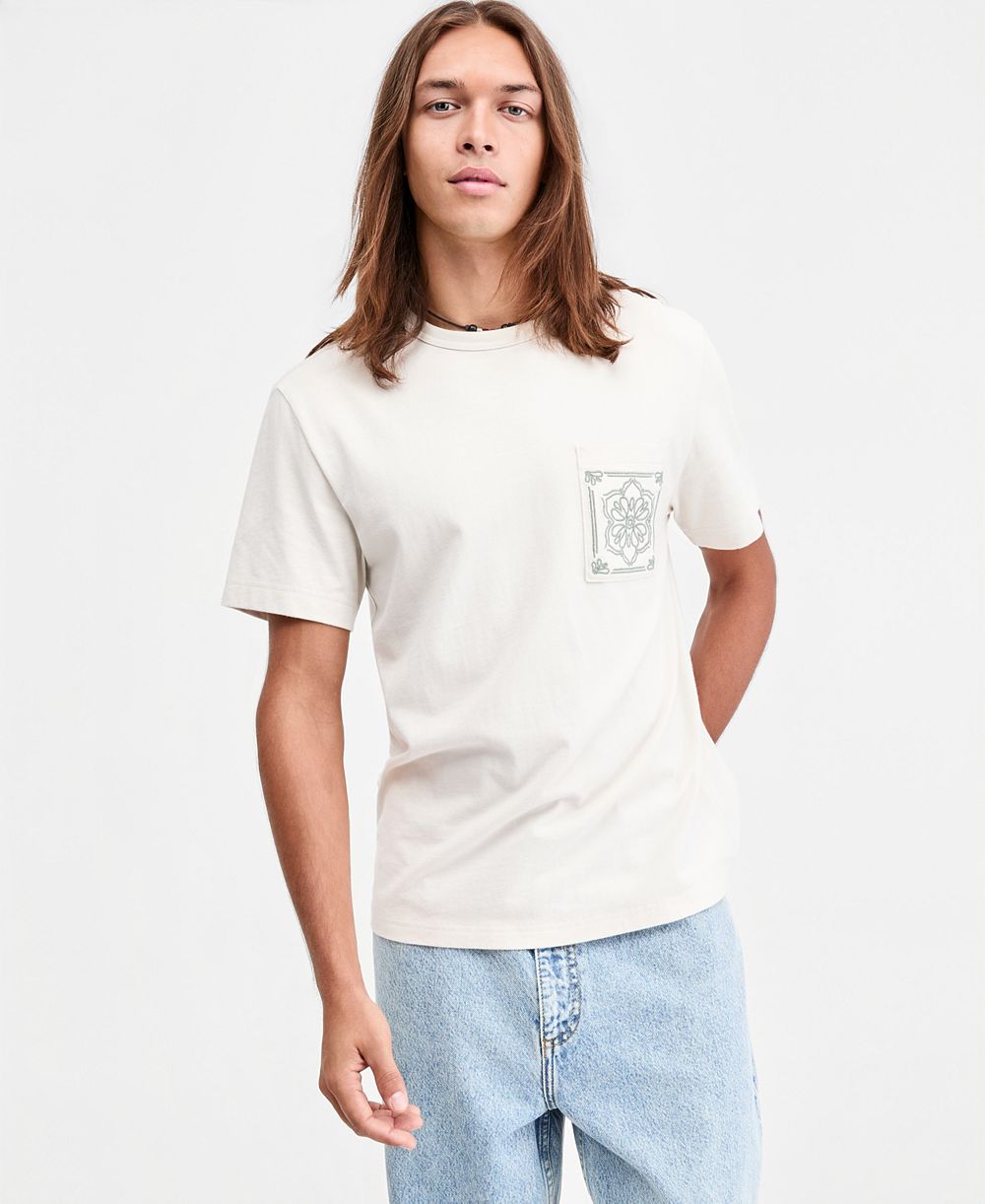 Sun + Stone Мужская T-shirt с вышитым медальоном