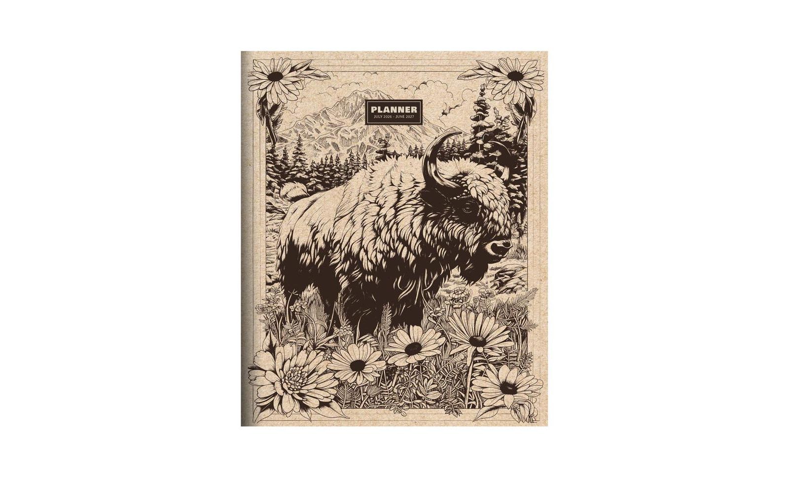 Ежемесячный планер TF Publishing Paper Goods July 2026 - June 2027 Wild Bison Large