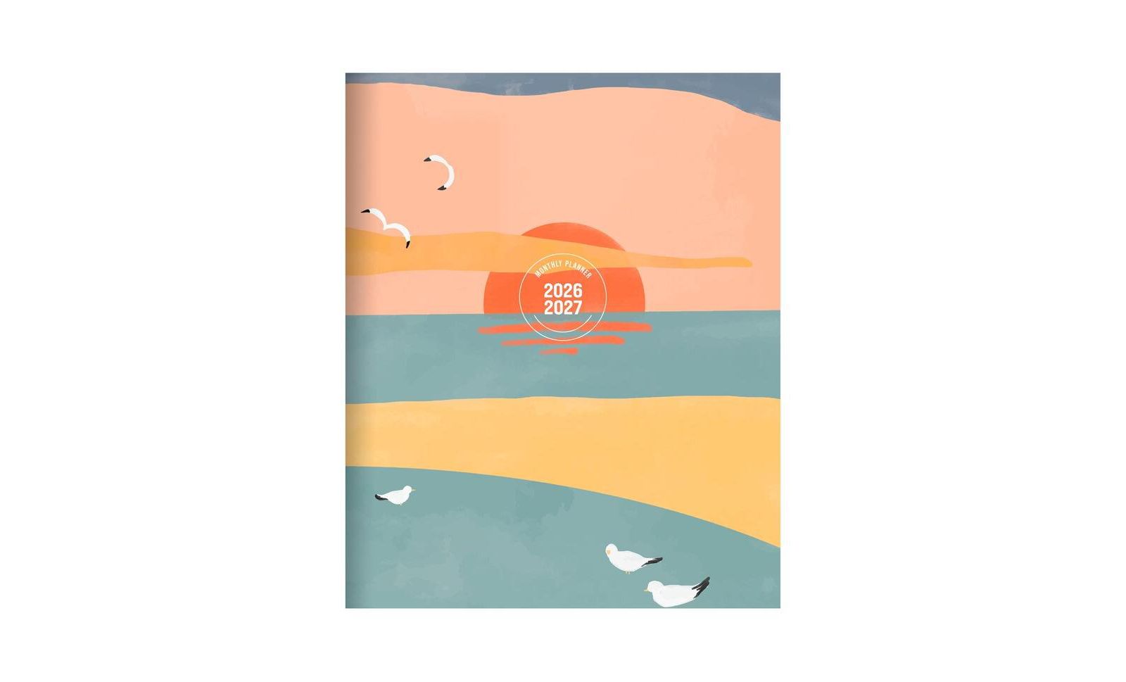 Ежемесячный планер TF Publishing Paper Goods July 2026 - June 2027 Sunset & Seagulls, средний размер