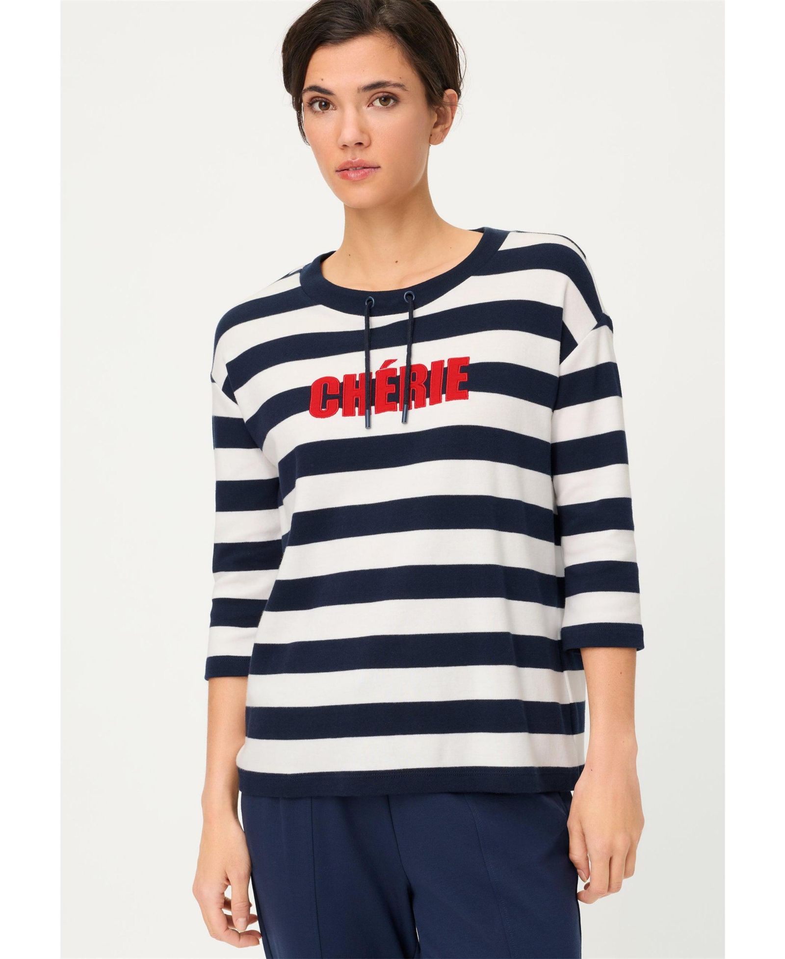 Olsen Women's Cherie Embroidered Jersey Knit Top