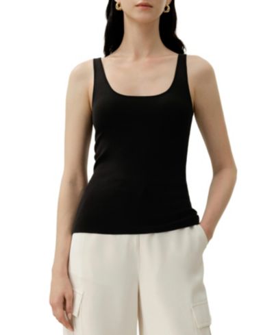 LILYSILK Women's Milano Knit Silk Viscose Tank Top