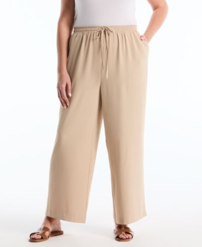 Rafaella Plus Size Drawstring Wide-Leg Pants