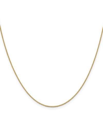 Curata Jewelry Box Chain Necklace, 18K Gold, 0.7mm