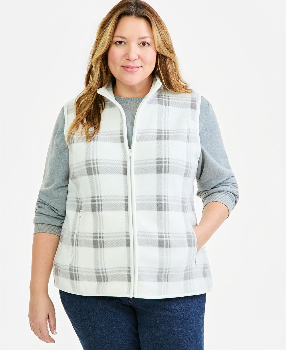 Style & Co Plus Size клетчатая флисовая жилетка