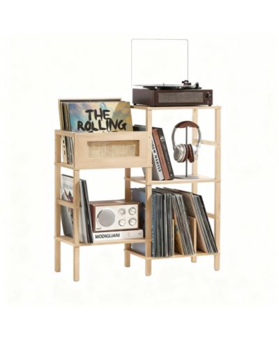 YIGII Bohemian 5-Color Vinyl Record Stand with 3+2 Tiers for 300+ Albums