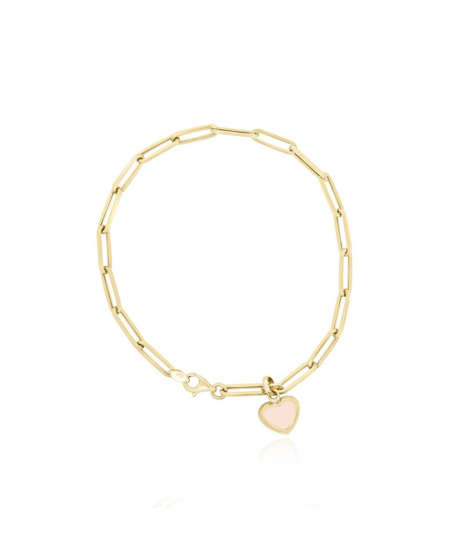 The Lovery браслет Pink Pearl Heart из золота 14K с зажимами для бумаги