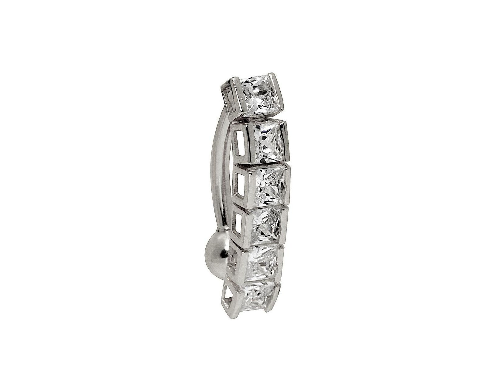 Curata Jewelry кольцо для пирсинга пупка из 14k Gold с цирконием