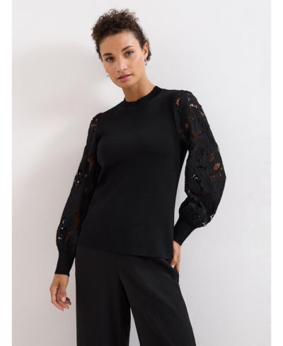 Phase Eight Women's Harriet Lace Sleeve Round Neck Jumper