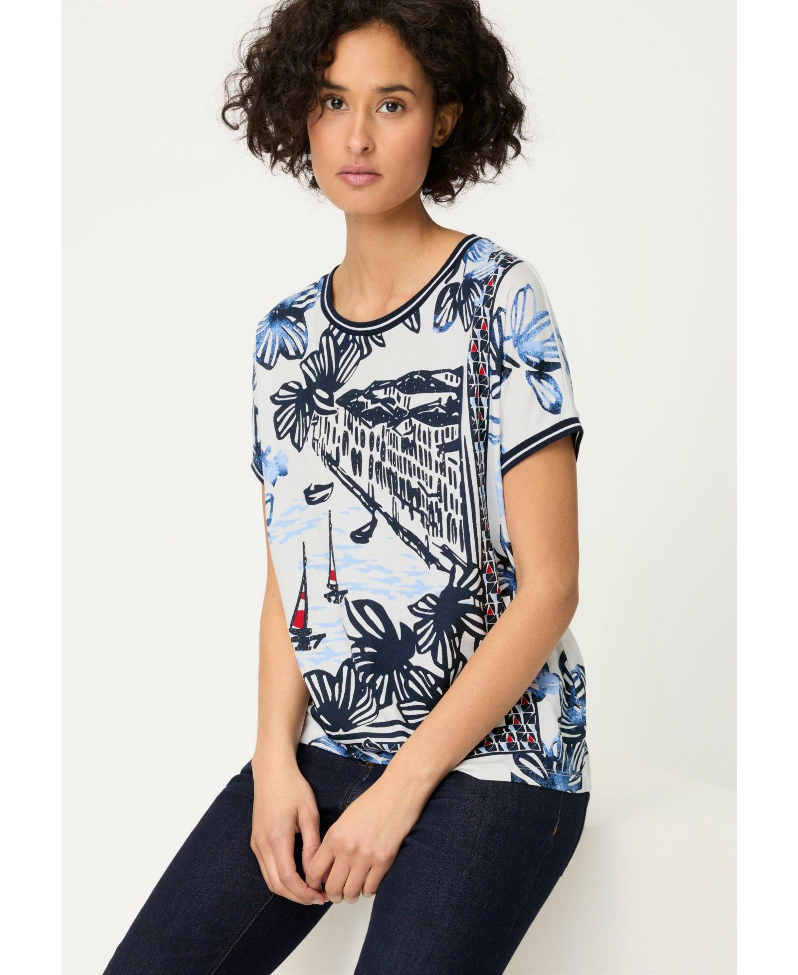 Olsen Women's Riviera Scene Print T-Shirt