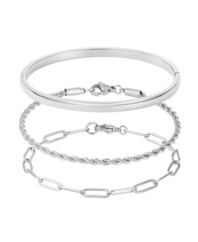 ADORNIA Tarnish Resistant Silver-Plated Chain Bracelet