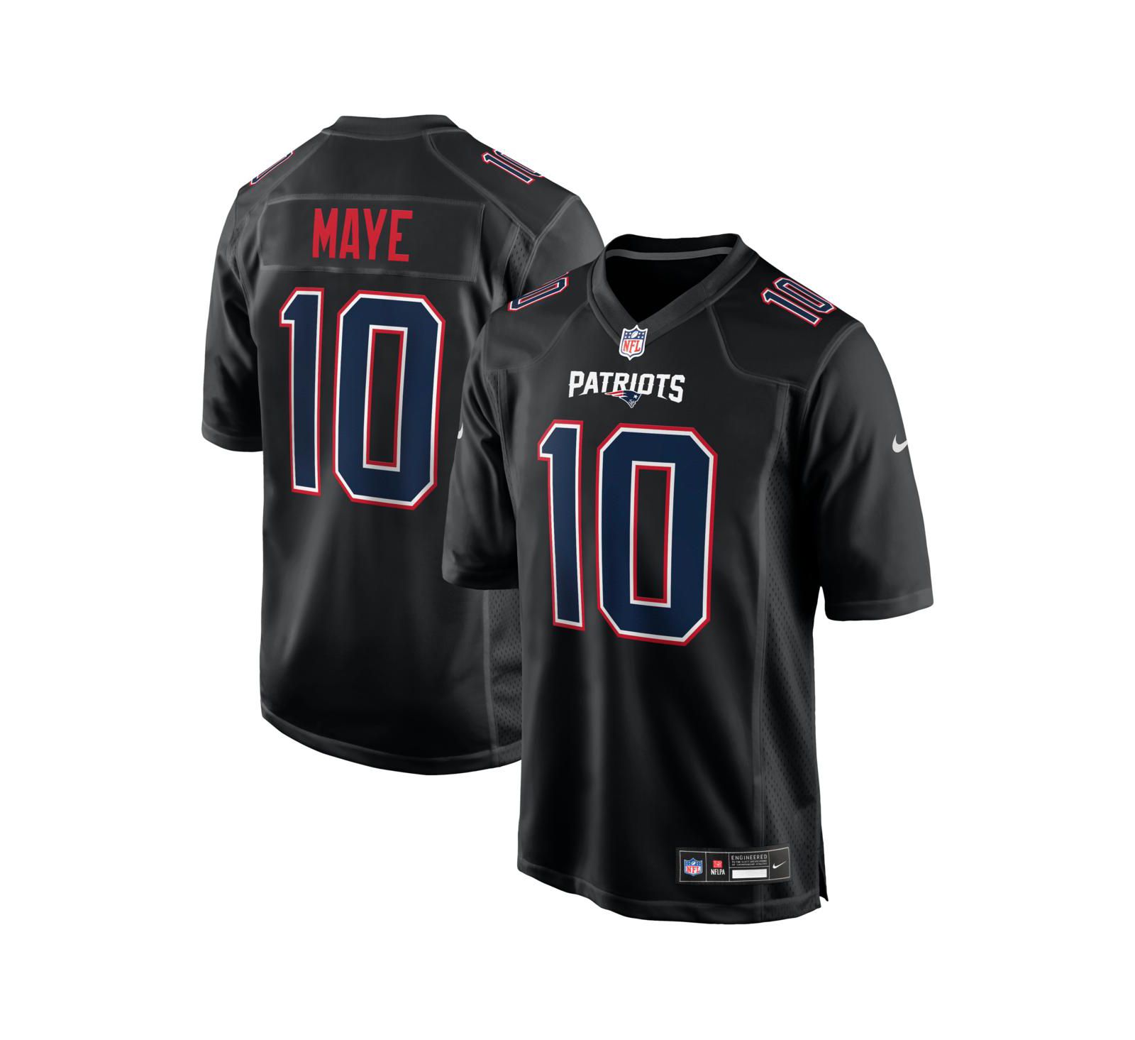 Nike Мужская джерси New England Patriots Drake Maye Carbon Black