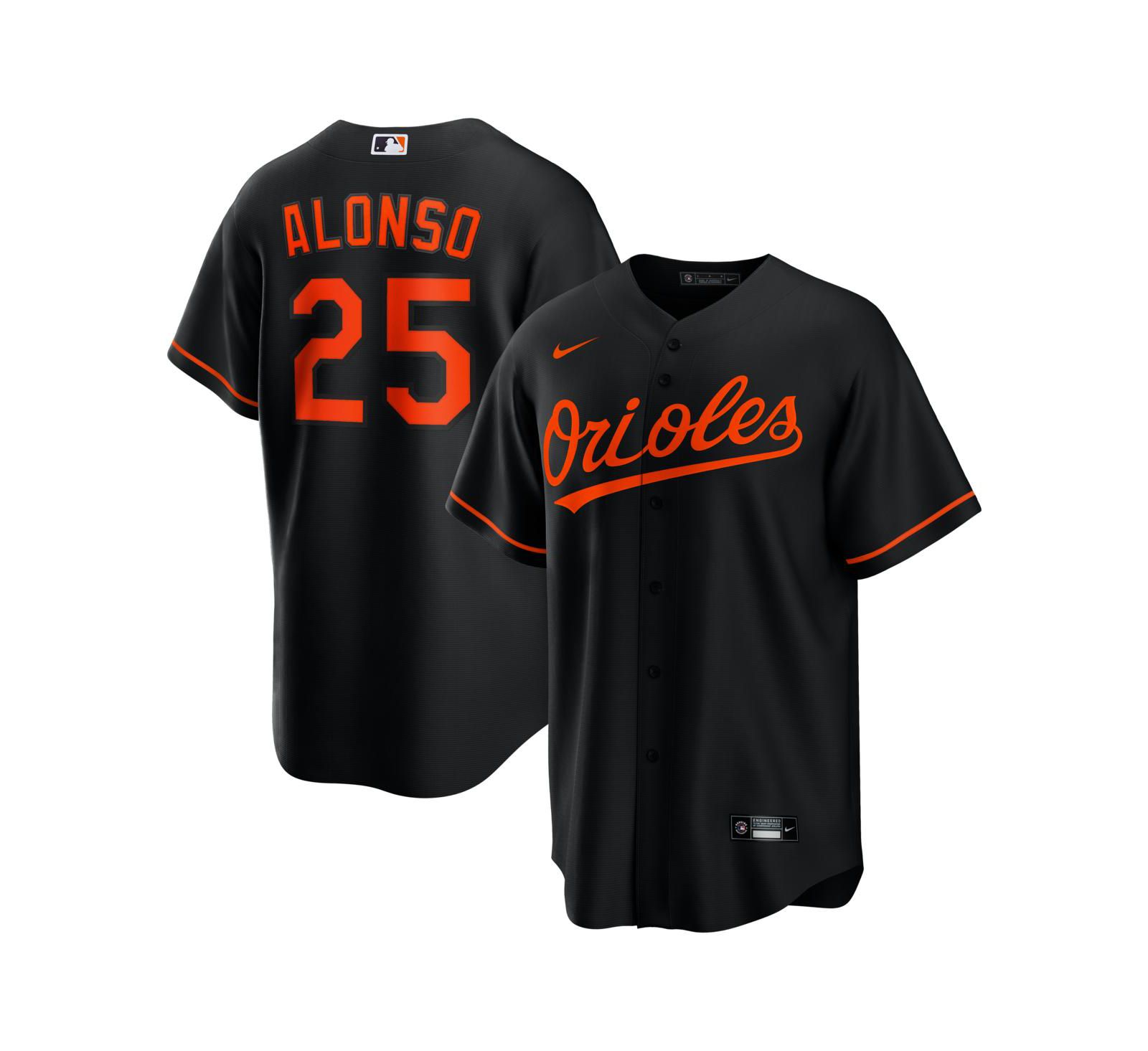 Nike Men's Pete Alonso Black Baltimore Orioles Alternate Replica Jersey